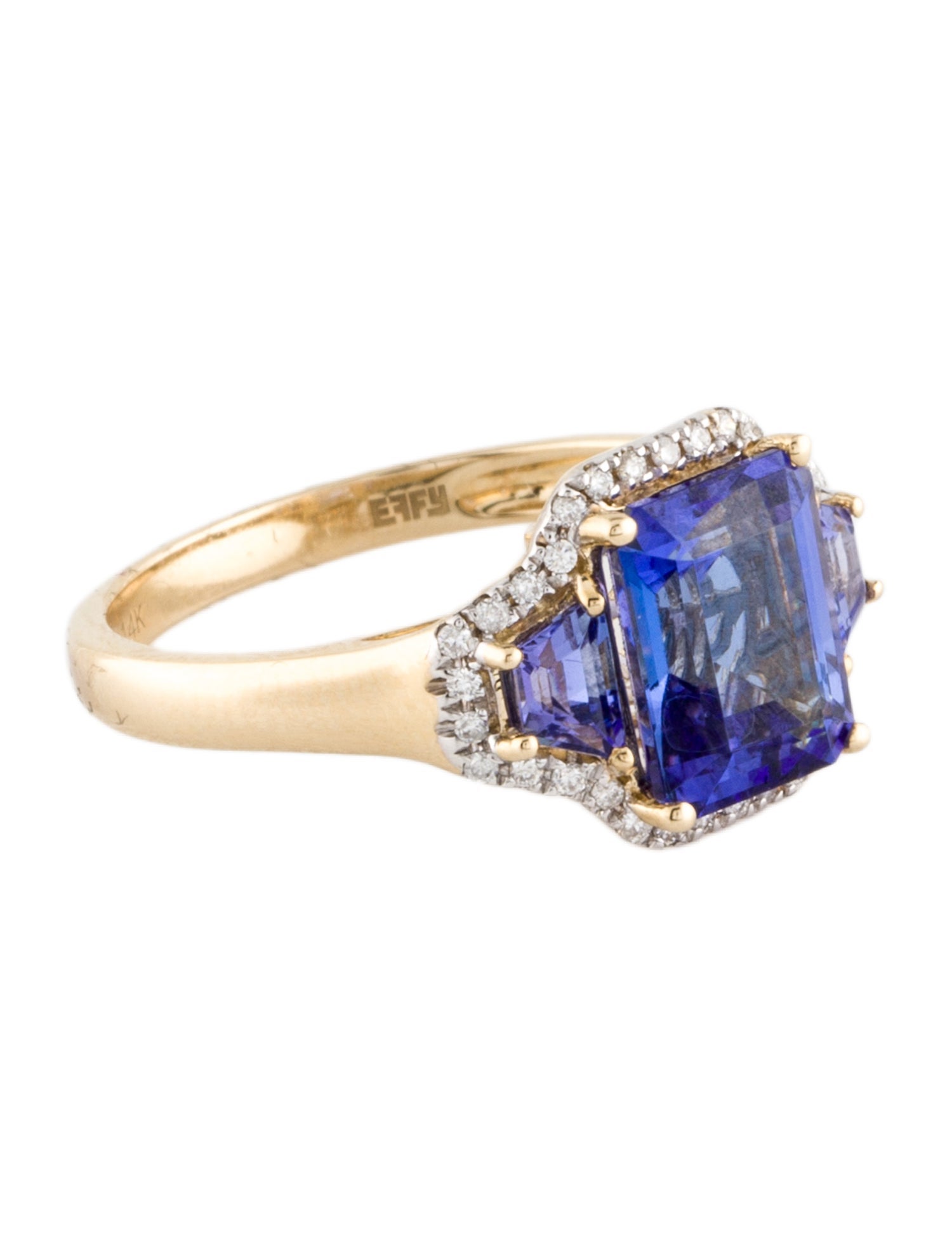 Effy Jewelry 14K 2.64ctw Tanzanite & Diamond Cocktail Ring