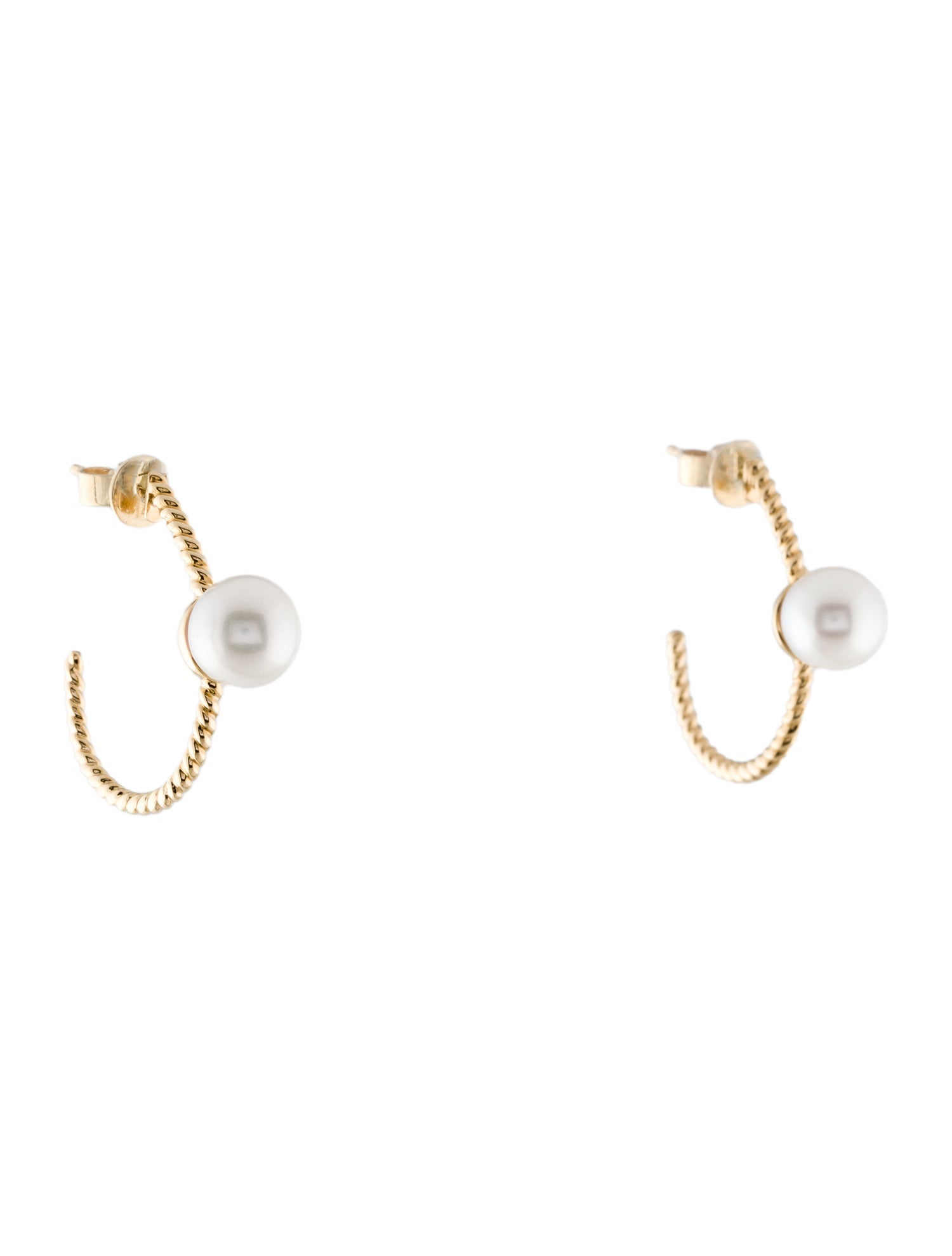 Effy Jewelry 14K Pearl Open Hoop Earrings