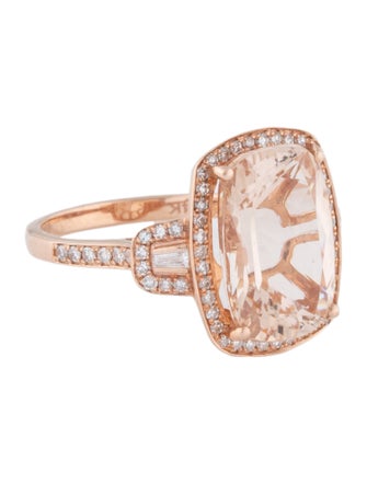 Effy Jewelry 14K 5.62ct Morganite & Diamond Cocktail Ring