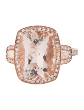 Effy Jewelry 14K 5.62ct Morganite & Diamond Cocktail Ring