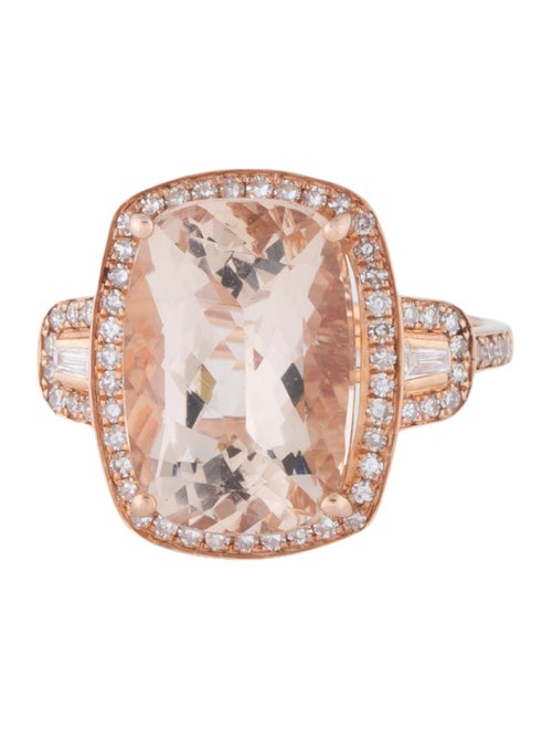 Effy Jewelry 14K 5.62ct Morganite & Diamond Cocktail Ring
