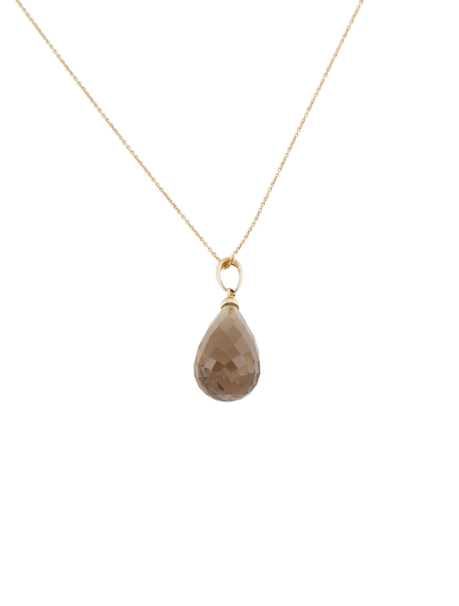 Effy Jewelry 14K Smoky Quartz Pendant Necklace