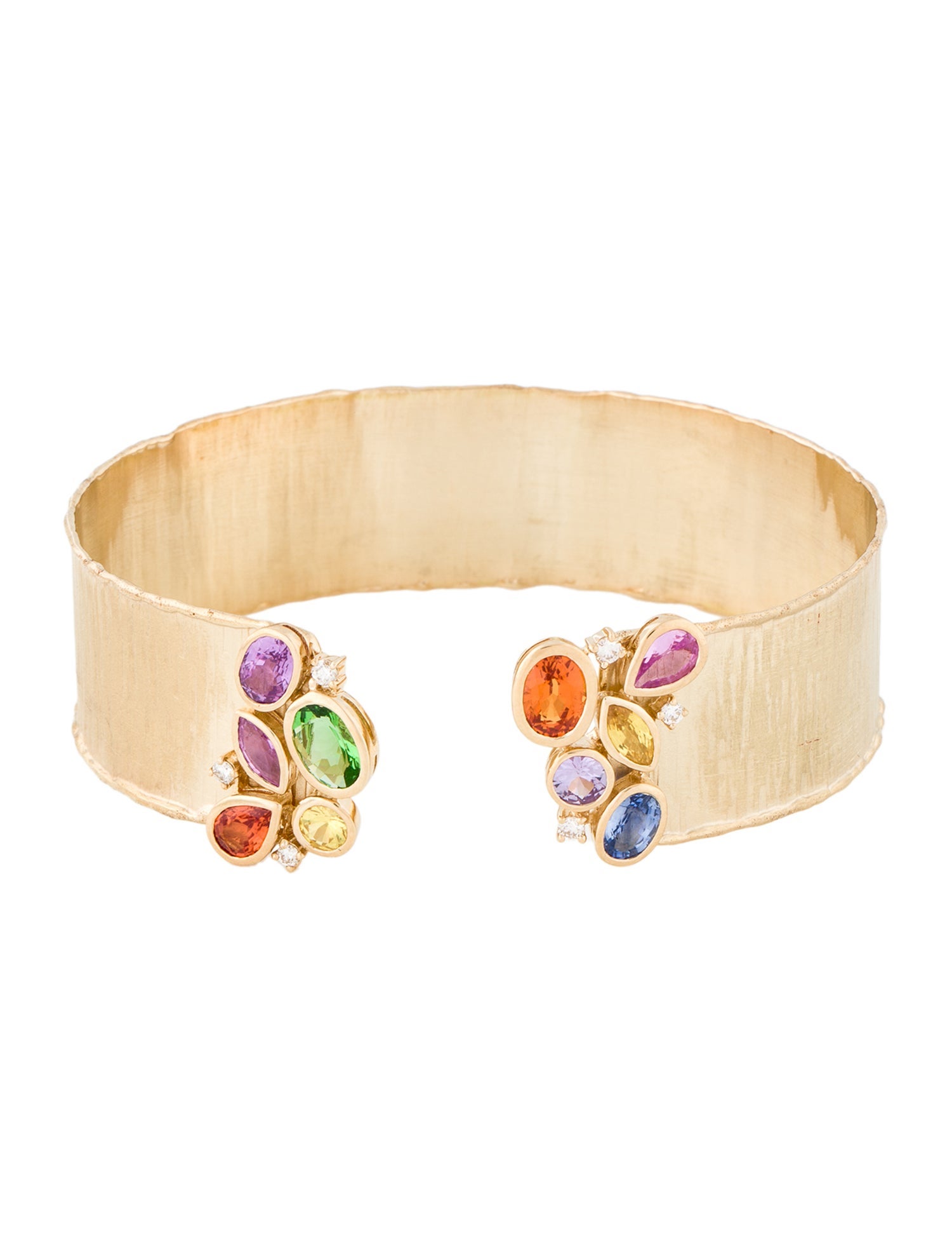 Effy Jewelry 14K Sapphire, Tsavorite & Diamond Cuff