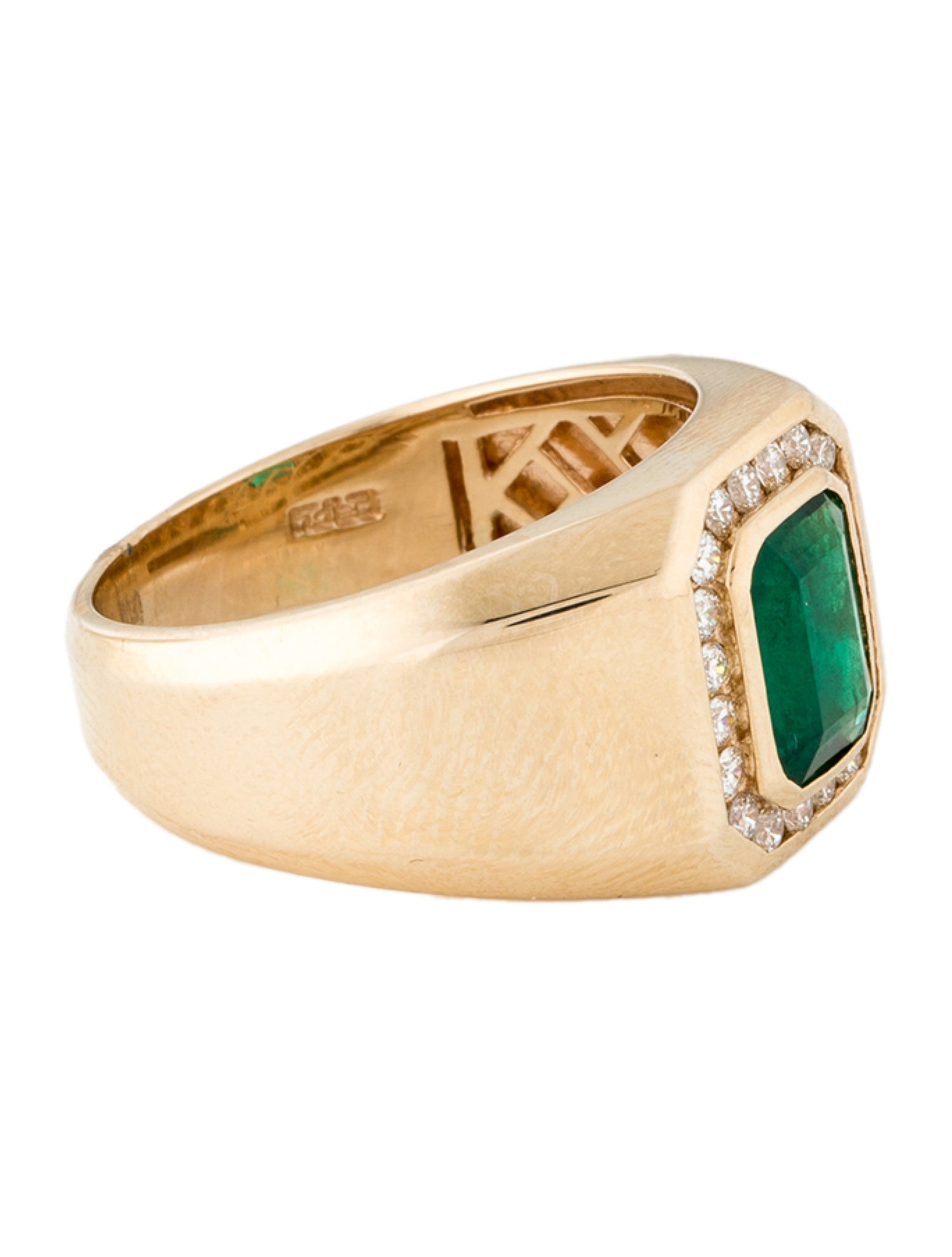 Effy Jewelry 14K 1.61ct Emerald & Diamond Signet Ring