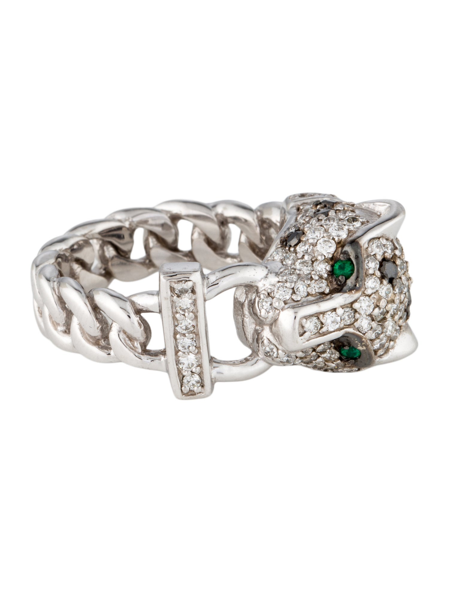 Effy Jewelry 14K 1.25ctw Diamond & Emerald Panther Cocktail Ring