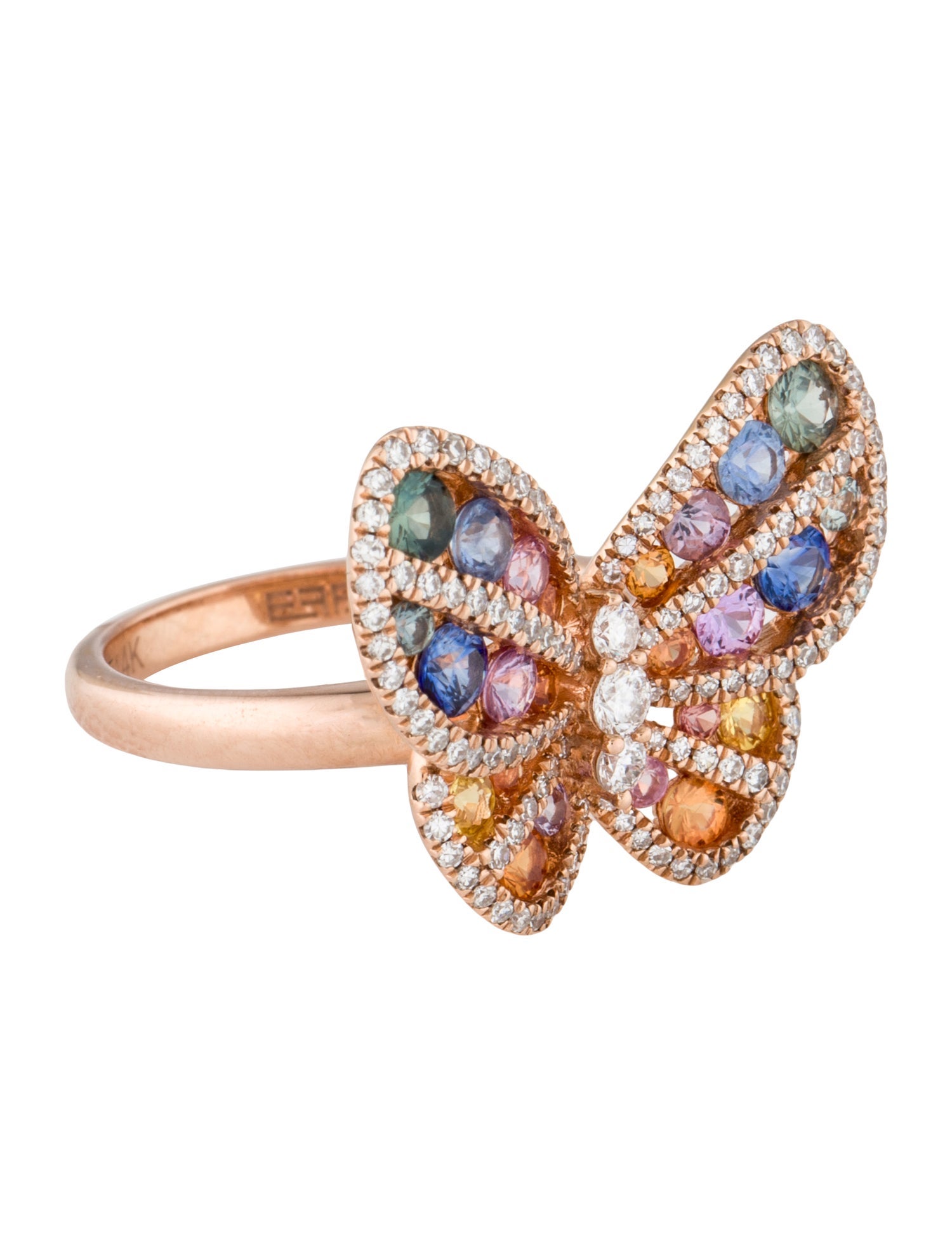 Effy Jewelry 14K 1.63ctw Sapphire & Diamond Butterfly Cocktail Ring