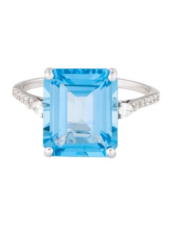 Effy Jewelry 14K Topaz & Diamond Cocktail Ring