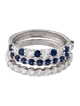 Effy Jewelry 14K Diamond & Sapphire Stacking Ring Set
