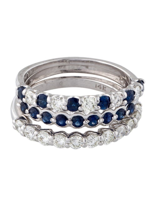 Effy Jewelry 14K Diamond & Sapphire Stacking Ring Set