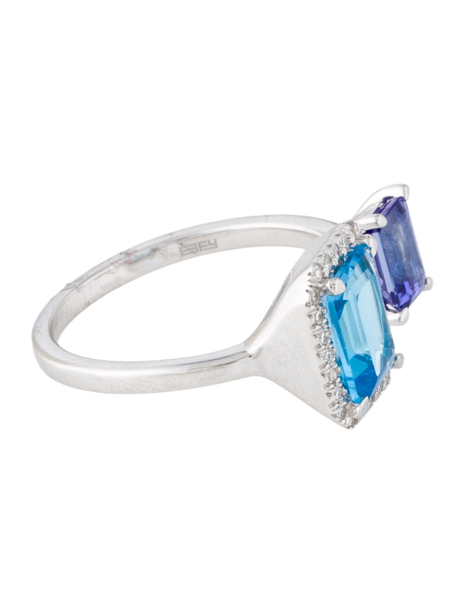 Effy Jewelry 14K 1.33ct Topaz, Tanzanite & Diamond Cocktail Ring