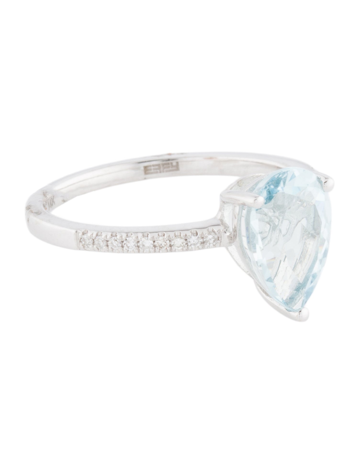 Effy Jewelry 14K 1.50ct Aquamarine & Diamond Cocktail Ring