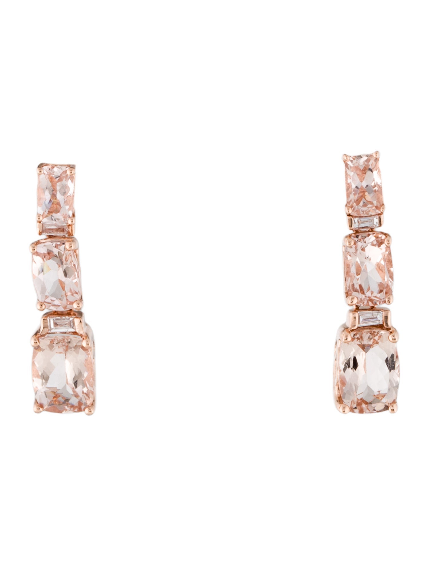 Effy Jewelry 14K Morganite & Diamond Drop Earrings