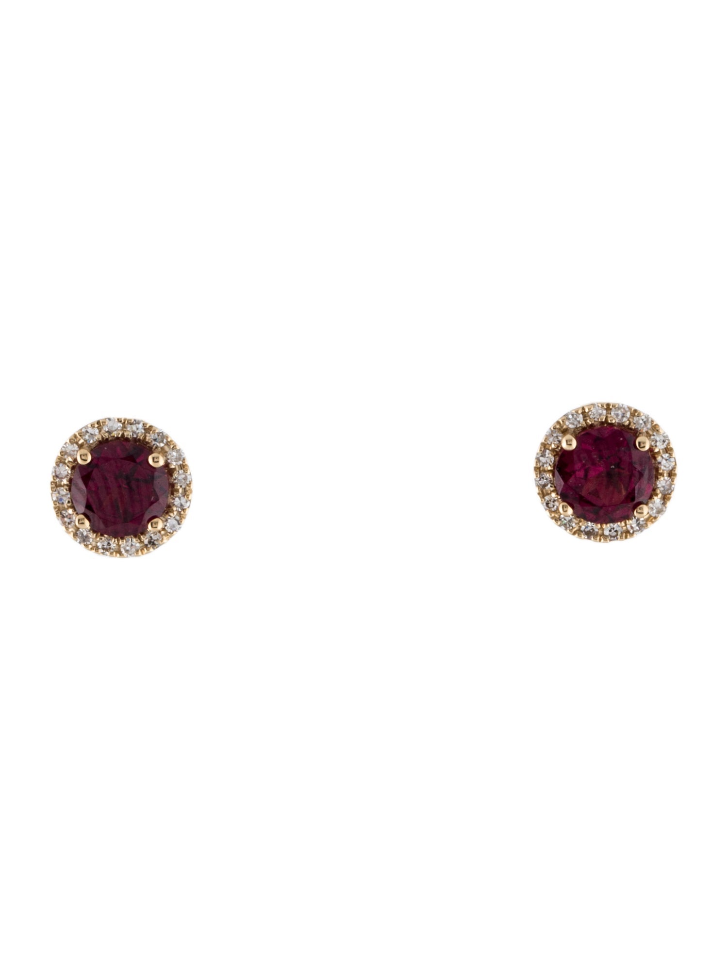 Effy Jewelry 14K 1.10ctw Rhodolite & Diamond Stud Earrings