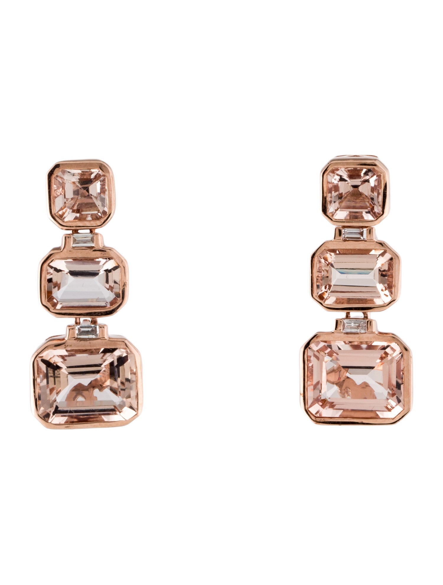 Effy Jewelry 14k 7.07ctw Morganite & Diamond Drop Earrings