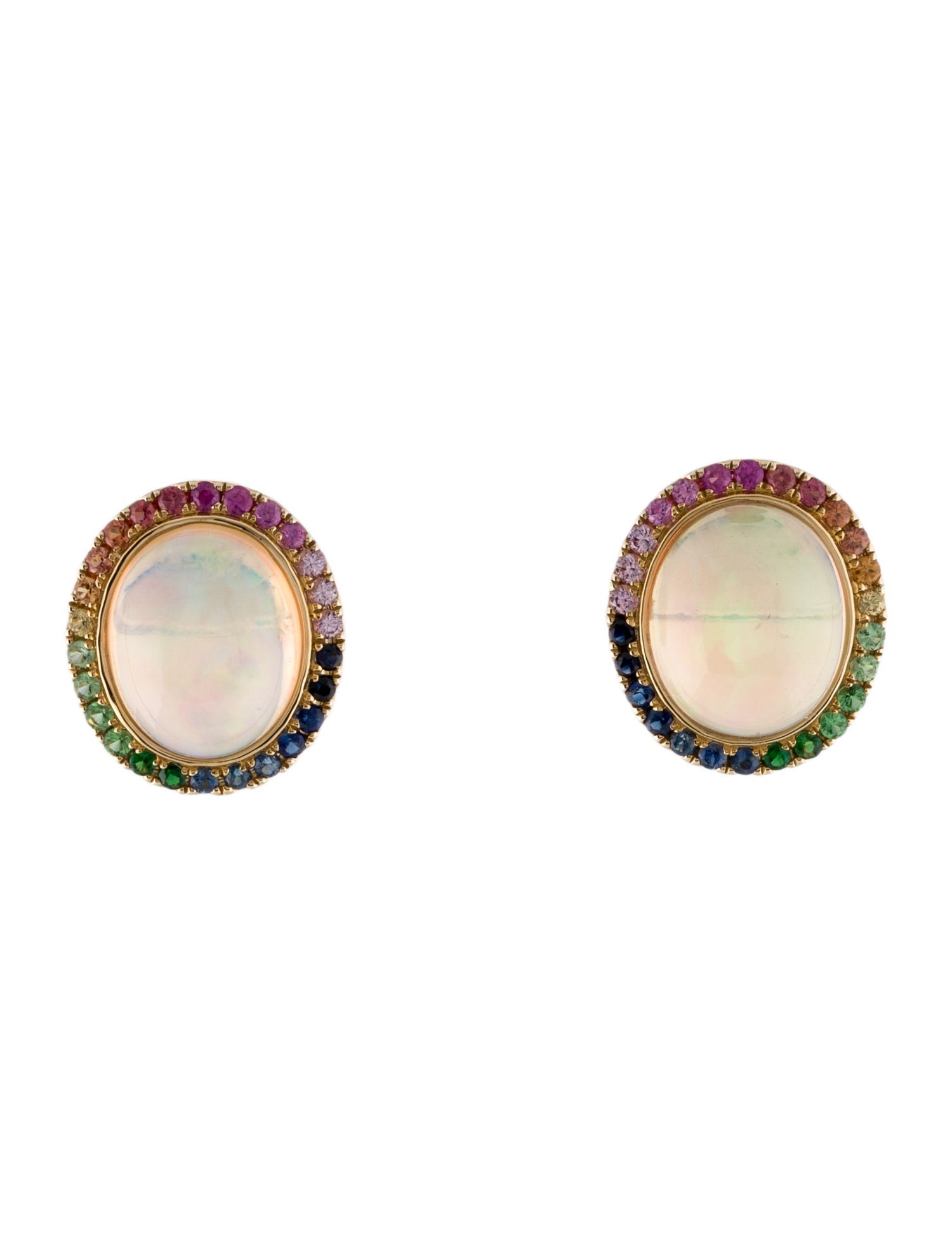 Effy Jewelry 14K 5.50ctw Opal & Multistone Stud Earrings