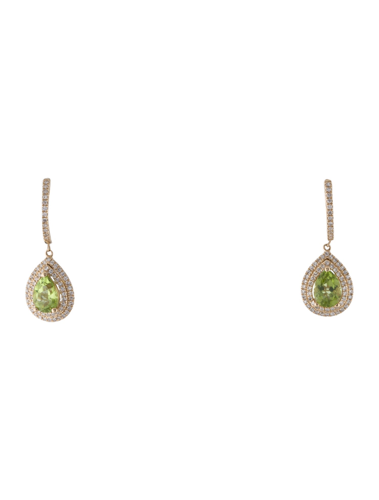 Effy Jewelry 14K 1.50ctw Peridot & Diamond Drop Huggie Earrings