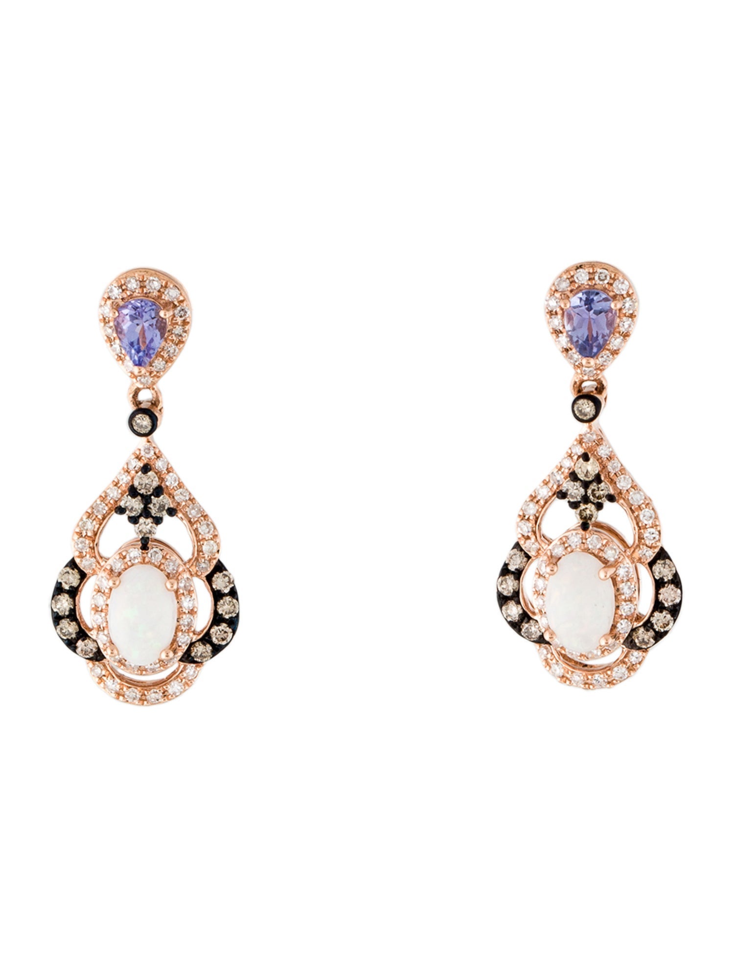 Effy Jewelry 14K Opal, Tanzanite and Diamond Drop Earrings