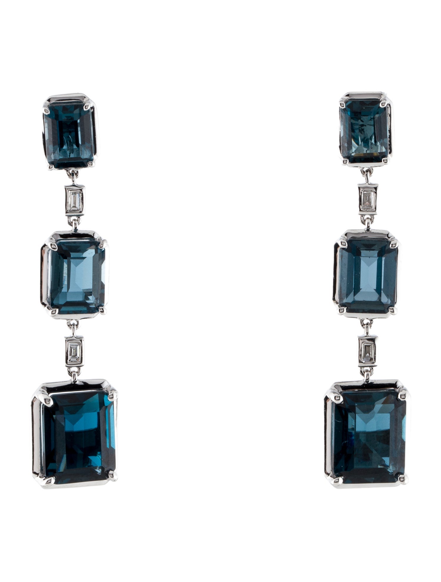 Effy Jewelry 14K 13.94ctw Topaz & Diamond Drop Earrings