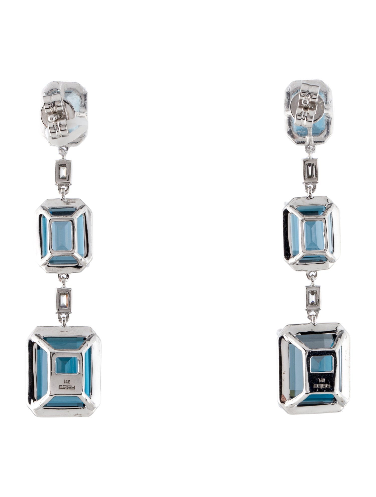 Effy Jewelry 14K 13.94ctw Topaz & Diamond Drop Earrings