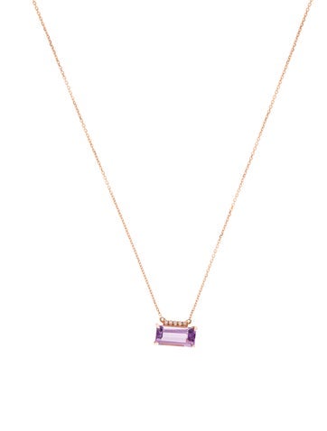 Effy Jewelry Pendant Necklace 14K 1.45ct Amethyst & Diamond