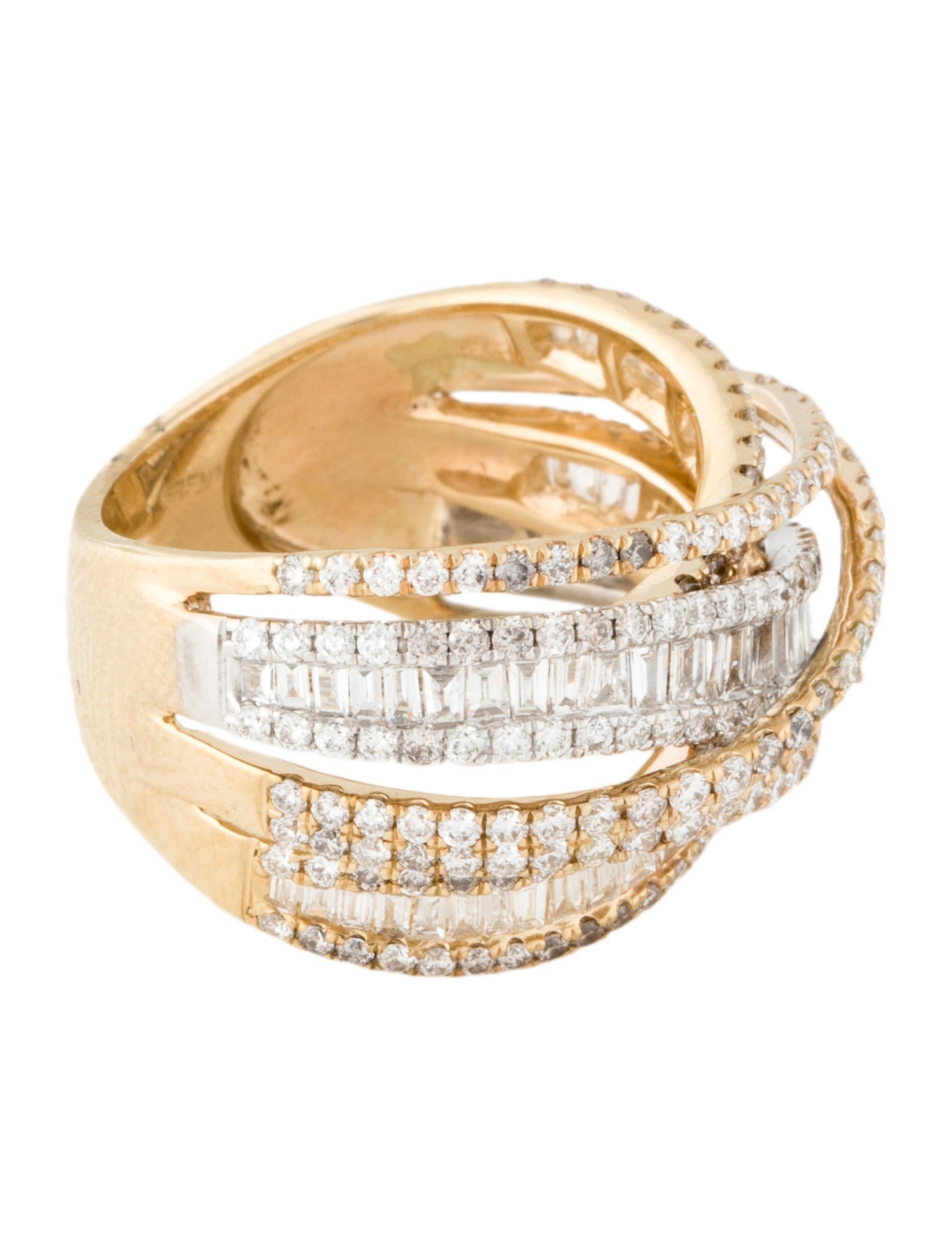 Effy Jewelry 14K 2.61ctw Diamond Crossover Wide Band