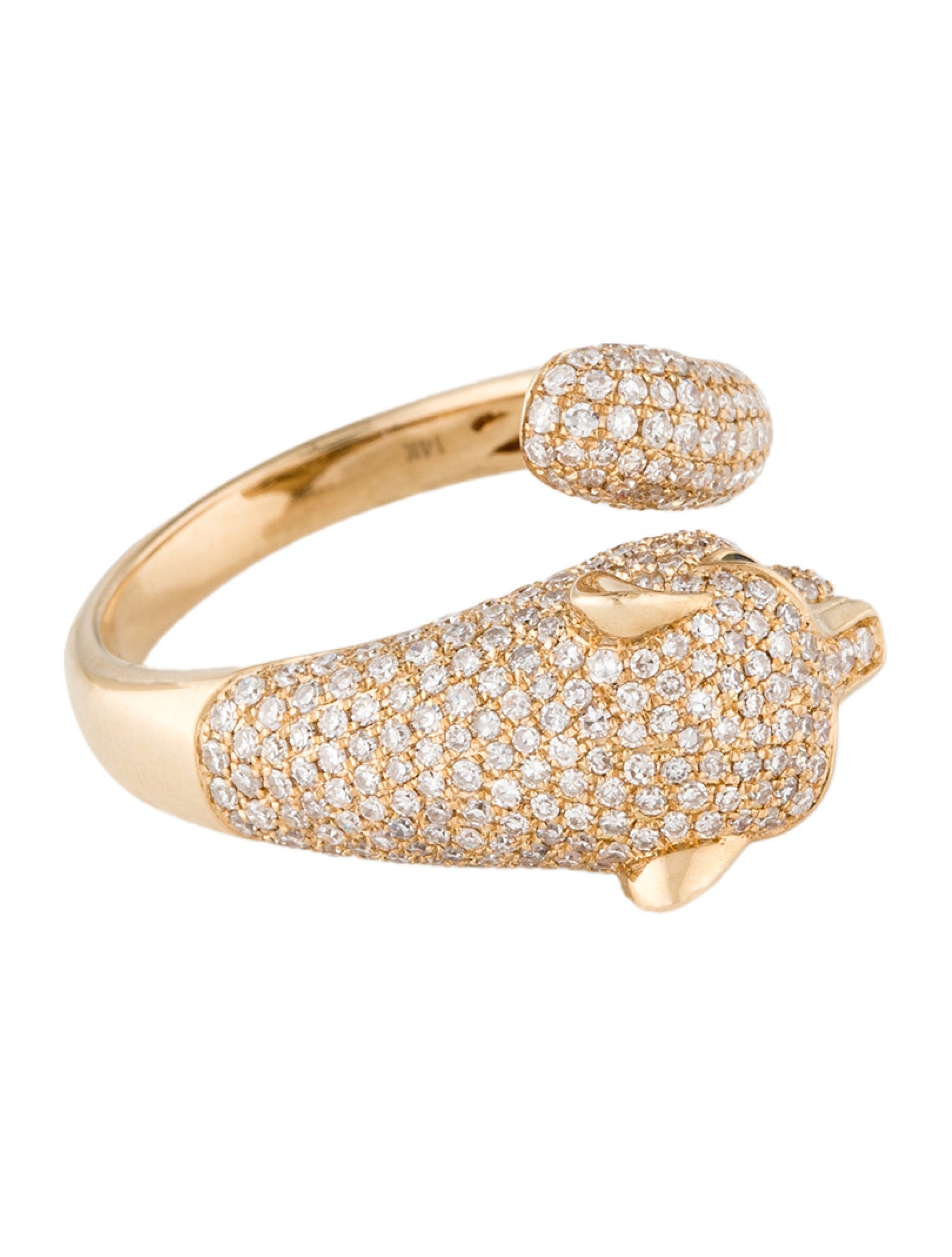 Effy Jewelry 14k Emerald & Diamond Panther Ring