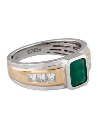 Effy Jewelry 14K 1.17ctw Emerald & Diamond Band