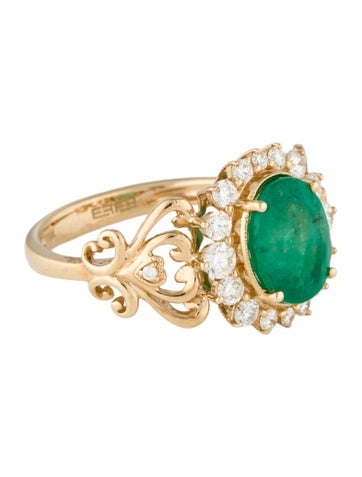 Effy Jewelry Cocktail Ring 14K 1.70ctw Emerald & Diamond 7