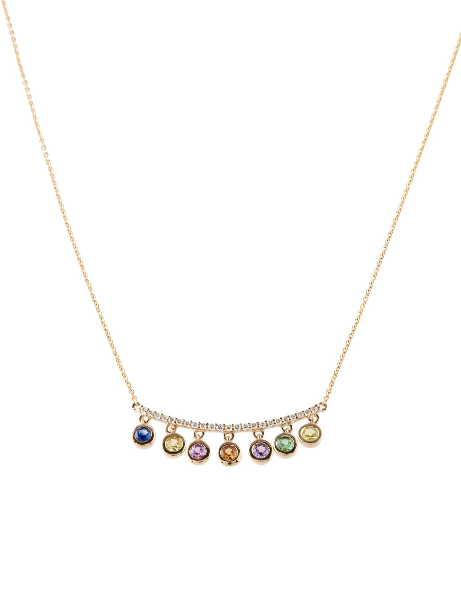 Effy Jewelry 14K Sapphire, Tsavorite & Diamond Pendant Necklace