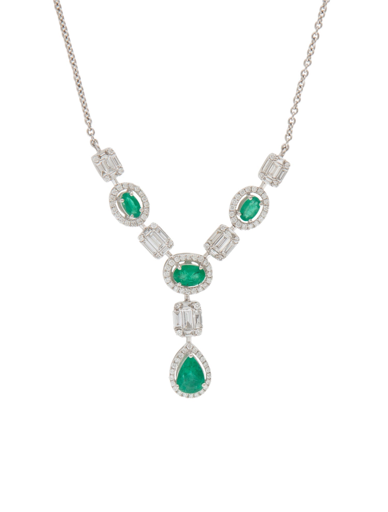 Effy Jewelry 14K Diamond & Emerald Lavalier Pendant Necklace