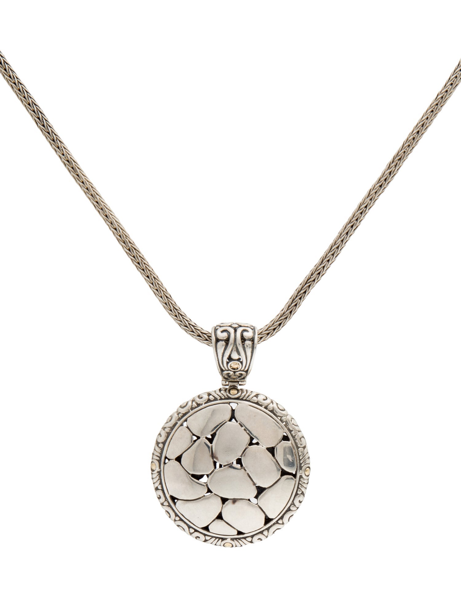 Effy Jewelry Two-Tone Circle Pendant Necklace