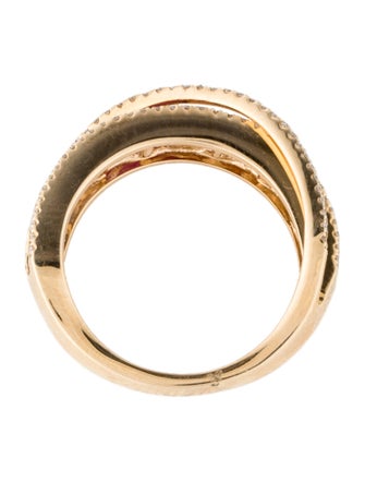 Effy Jewelry 14K 1.25ctw Sapphire & Diamond Rainbow Crossover Band