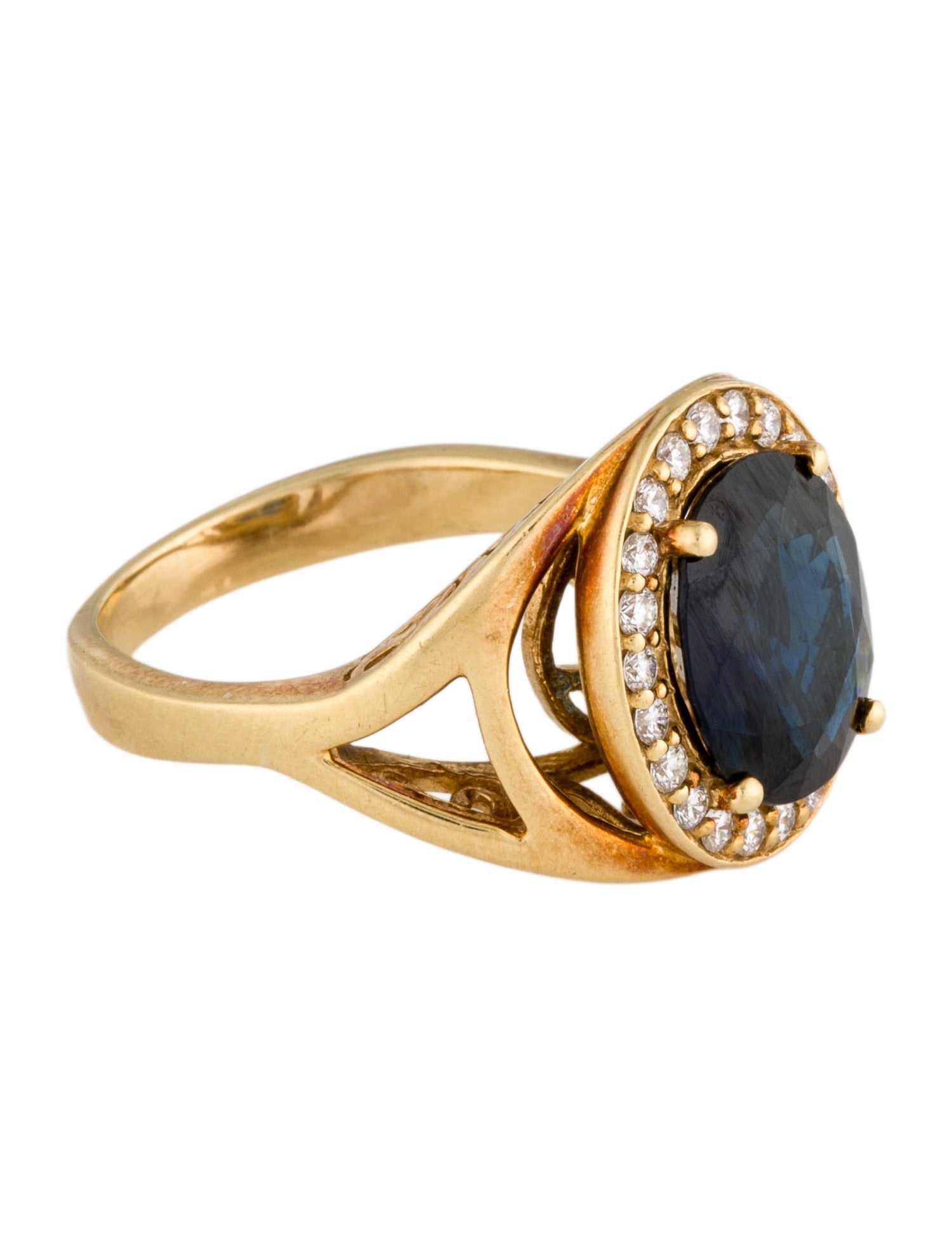 Effy Jewelry 18K 5.01ctw Sapphire & Diamond Cocktail Ring
