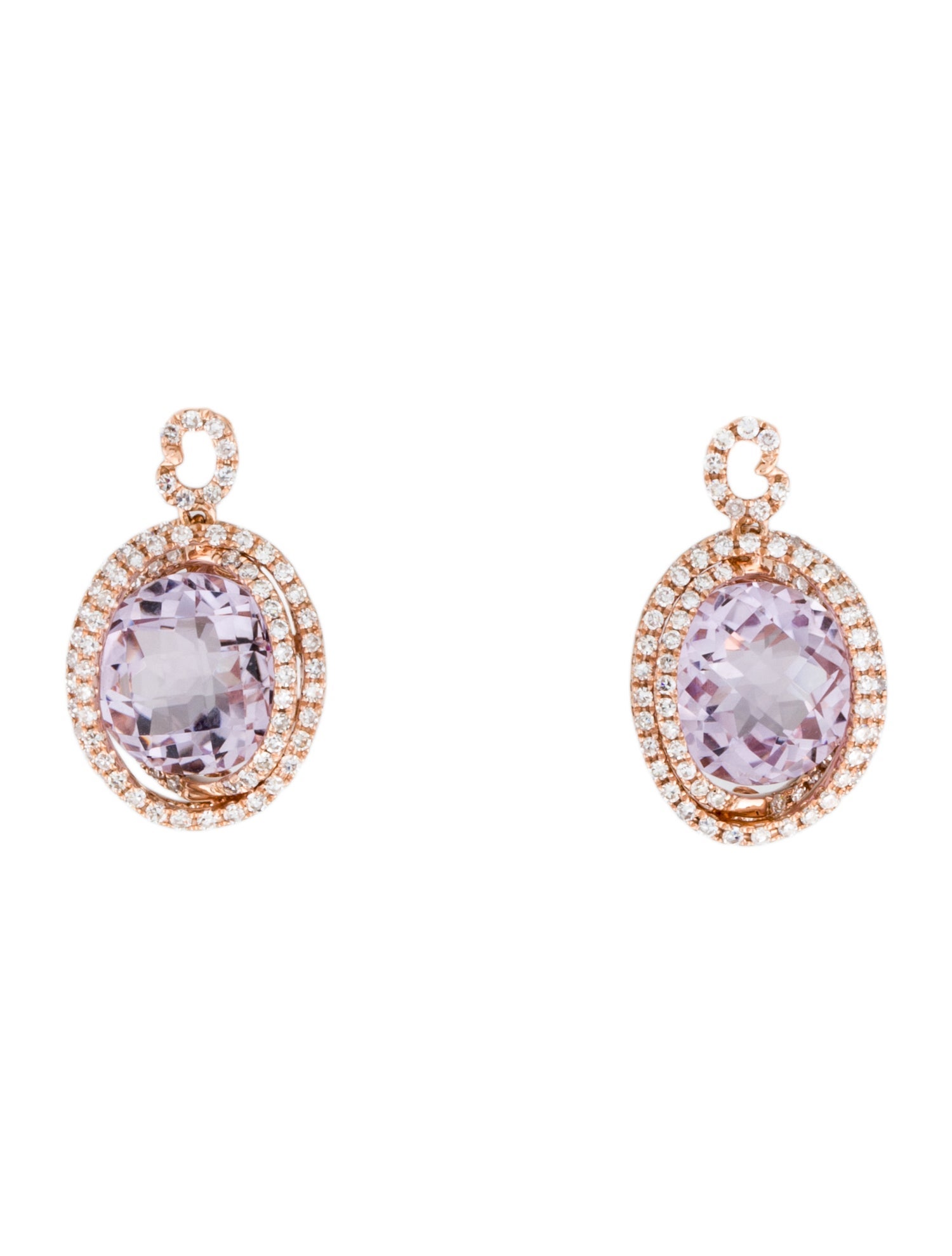 Effy Jewelry 14K Amethyst & Diamond Drop Earrings
