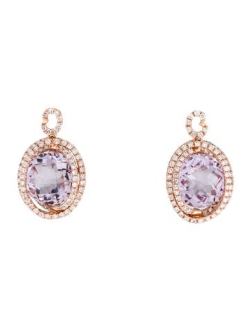 Effy Jewelry Drop 14K Amethyst & Diamond Earrings