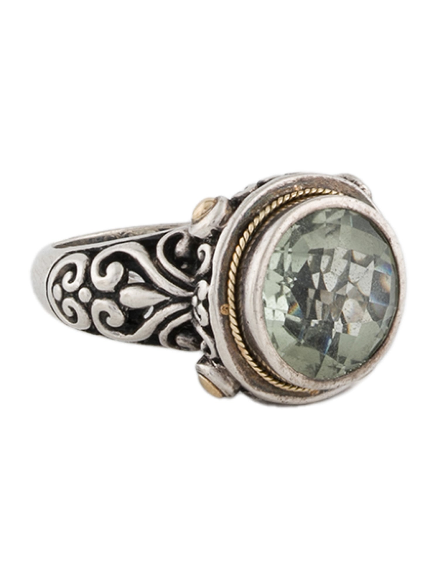 Effy Jewelry Two-Tone Prasiolite Cocktail Ring