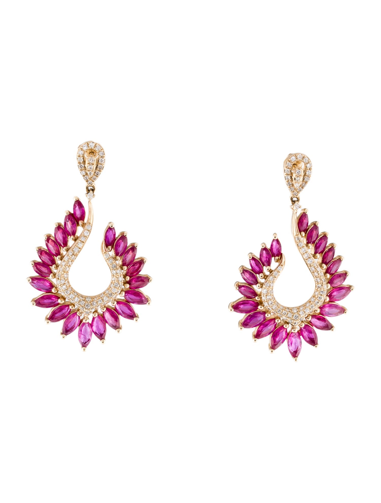 Effy Jewelry 14K Ruby & Diamond Royal Drop Earrings
