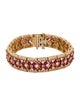 Effy Jewelry 14K Baguette Ruby & Diamond Link Bracelet