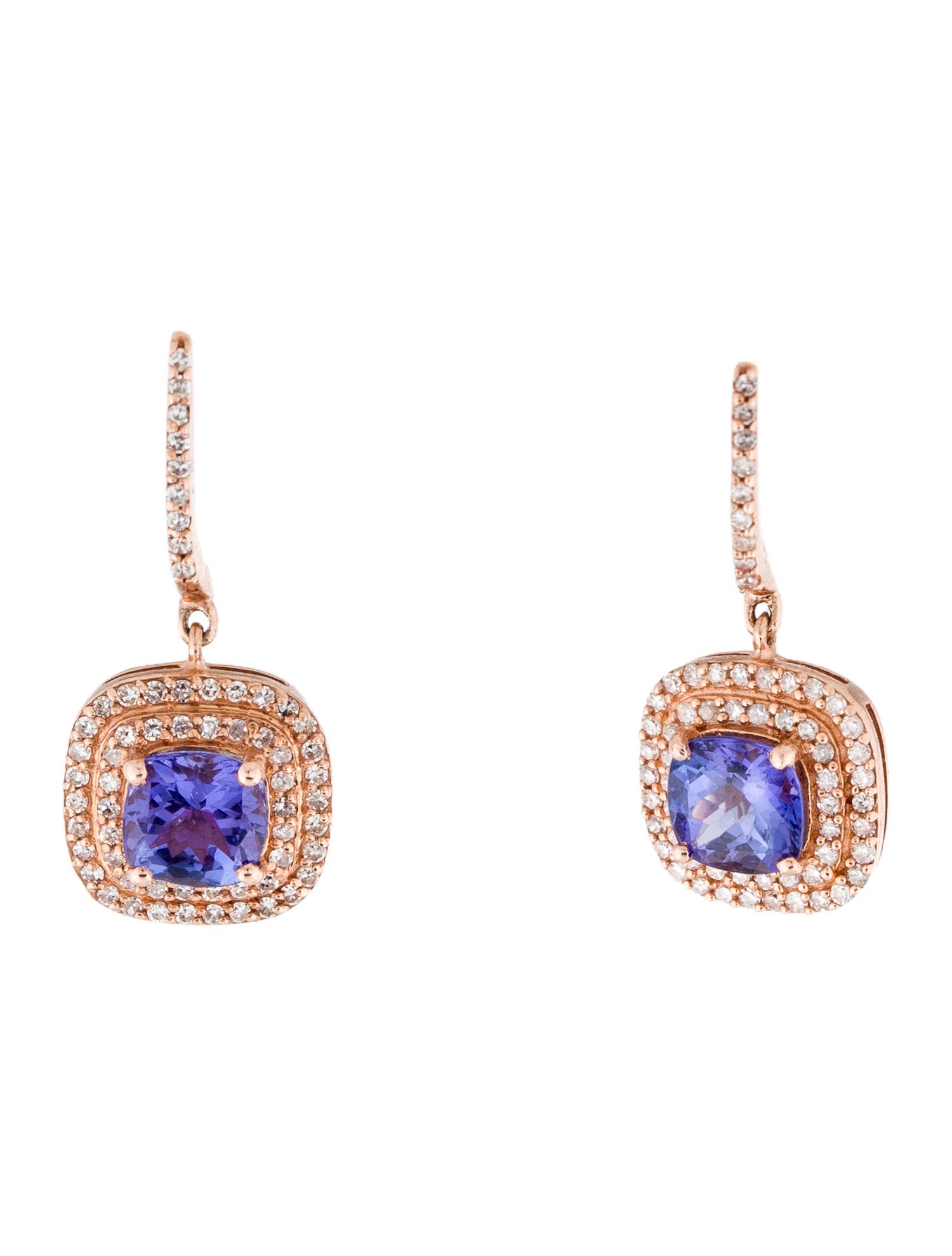 Effy Jewelry 14K 2.21ctw Tanzanite & Diamond Drop Earrings