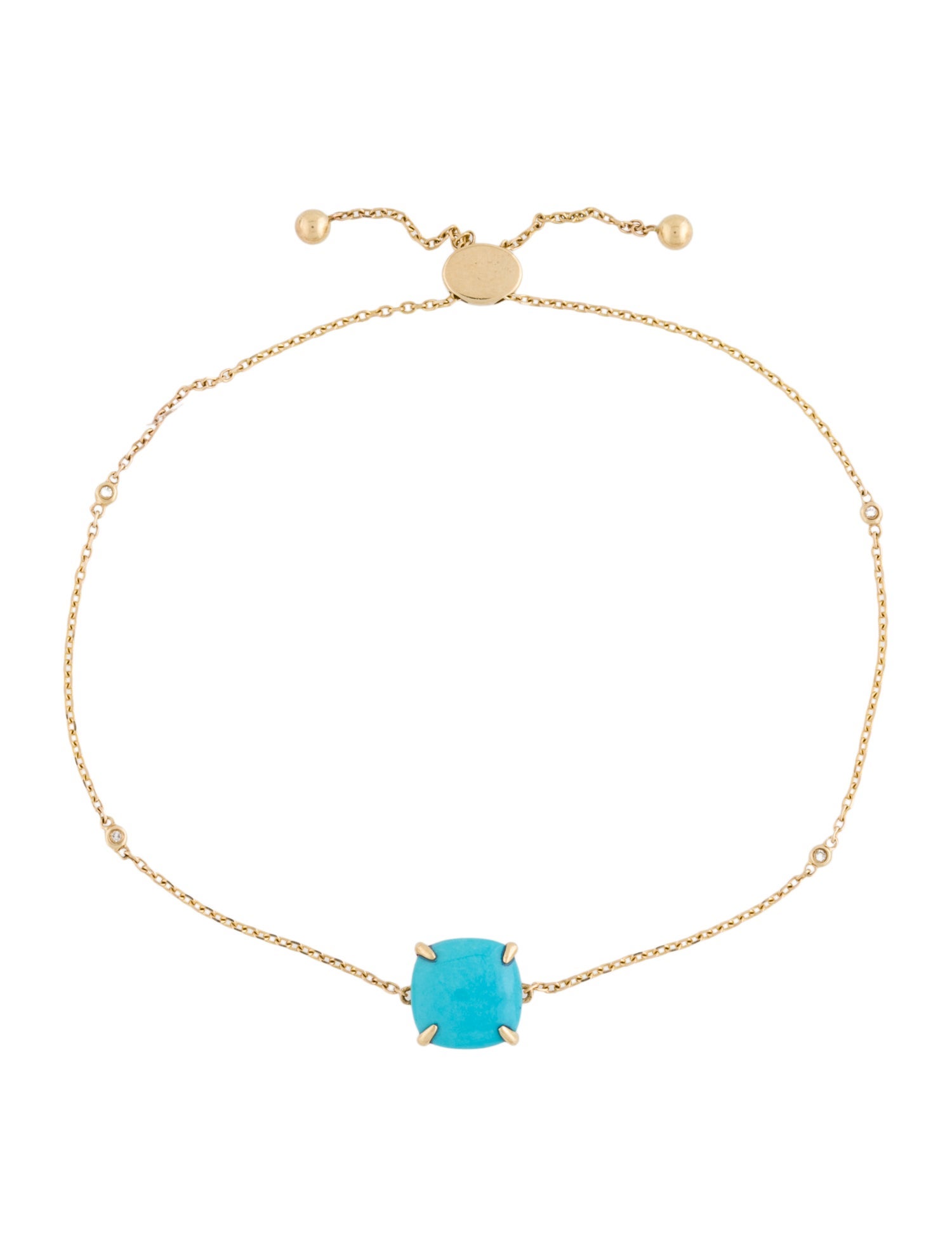 Effy Jewelry 14K Turquoise & Diamond Adjustable Bracelet