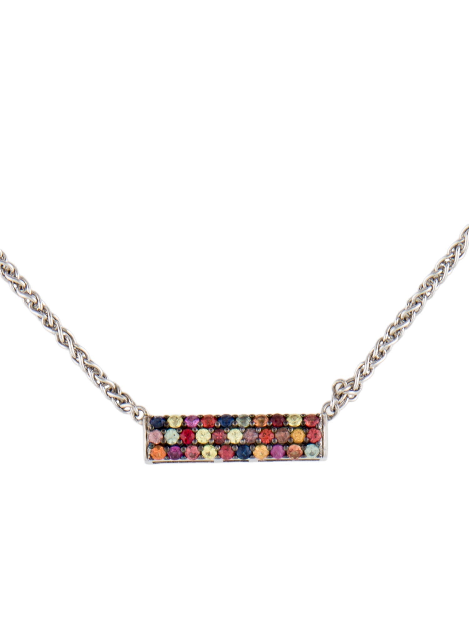 Effy Jewelry Sapphire Splash Bar Pendant Necklace