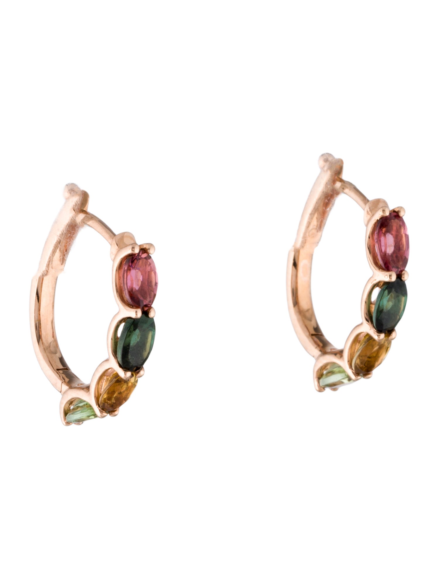 Effy Jewelry 14K 2.00ctw Tourmaline Hoop Earrings