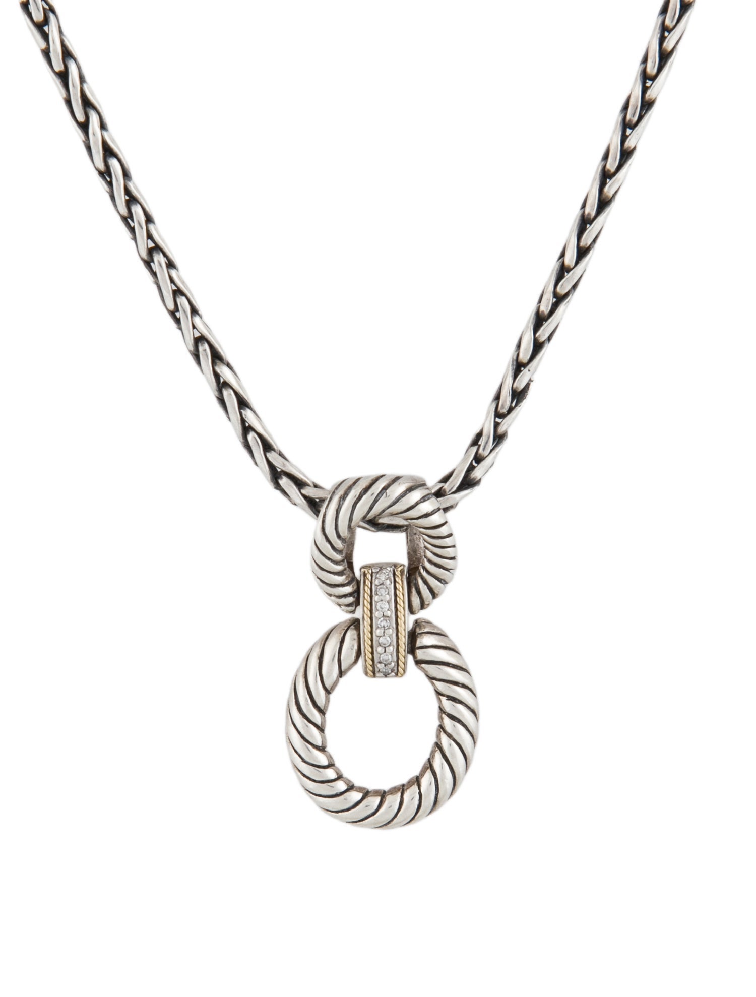 Effy Jewelry Diamond Oval Link Pendant Necklace