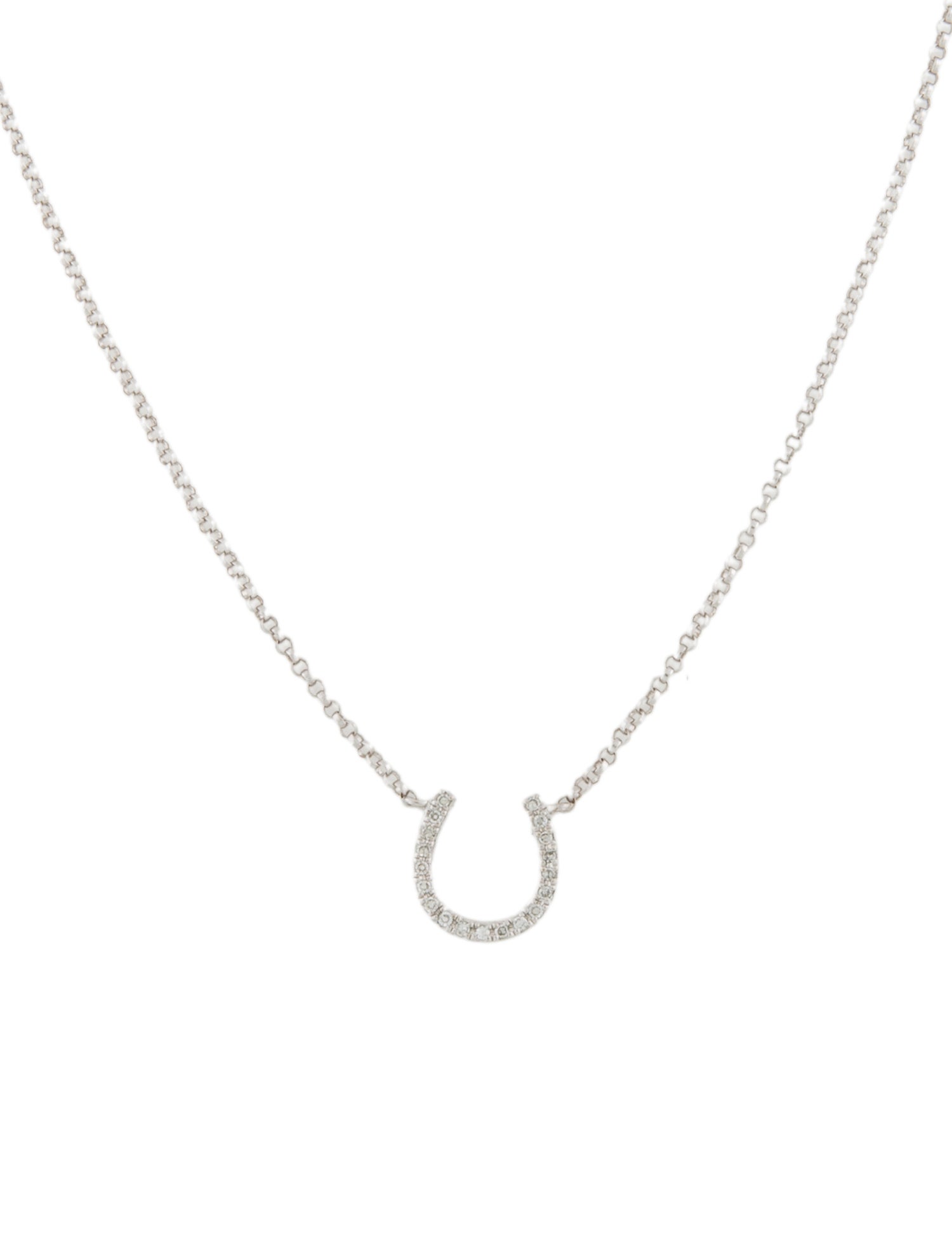 Effy Jewelry 14K Diamond Horseshoe Pendant Necklace