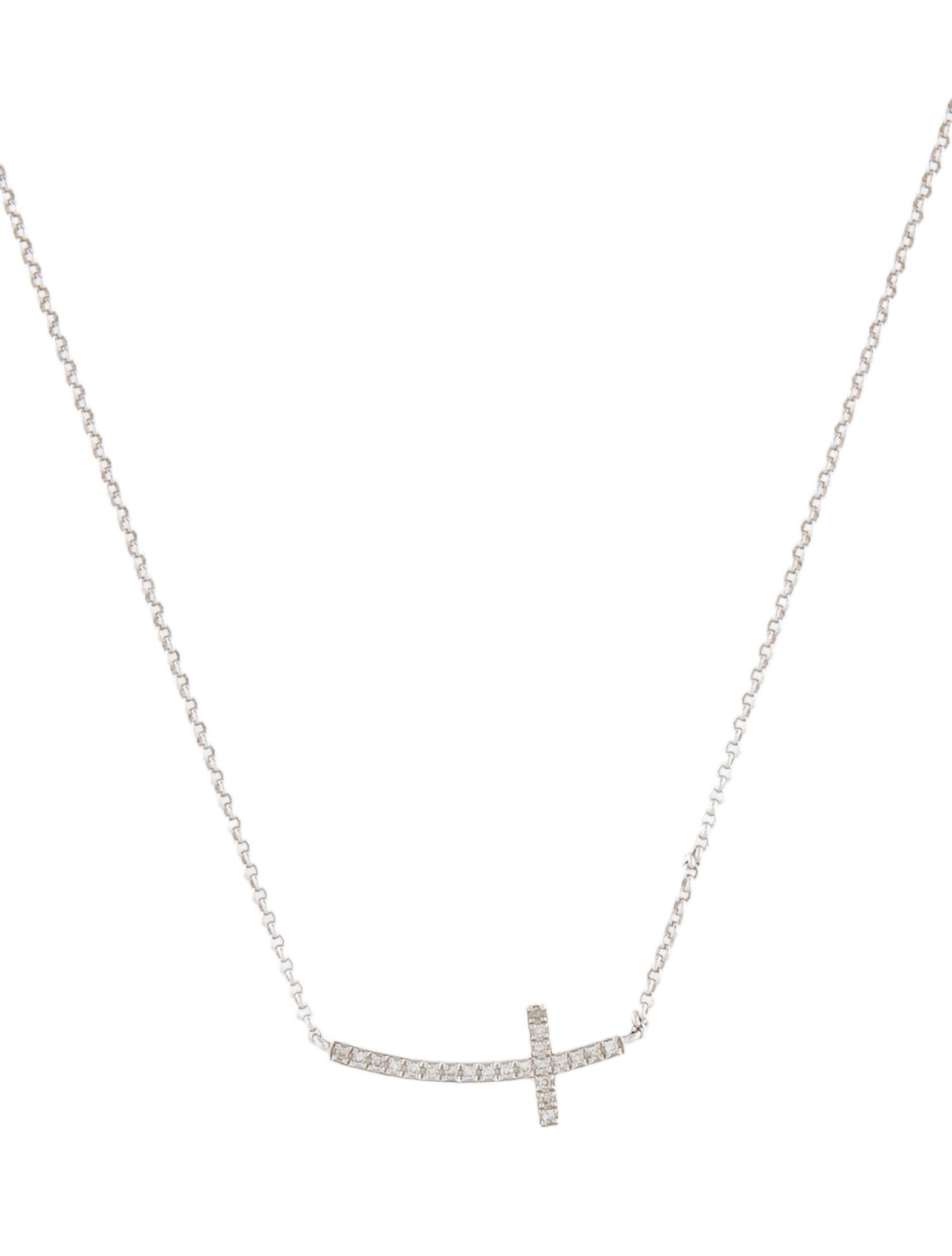 Effy Jewelry 14K Diamond Sideways Cross Necklace
