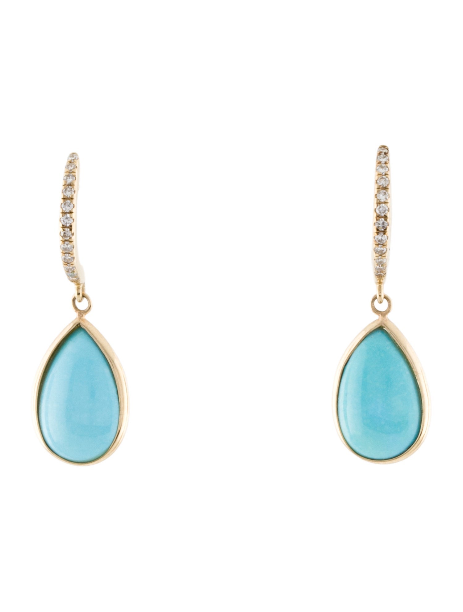 Effy Jewelry 14K Turquoise & Diamond Drop Earrings