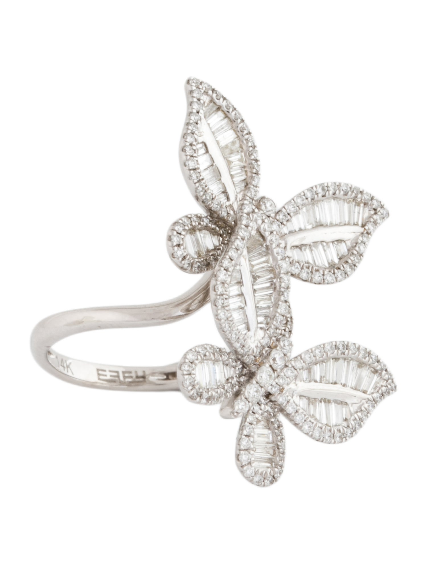 Effy Jewelry 14K 1.36ctw Diamond Butterfly Ring