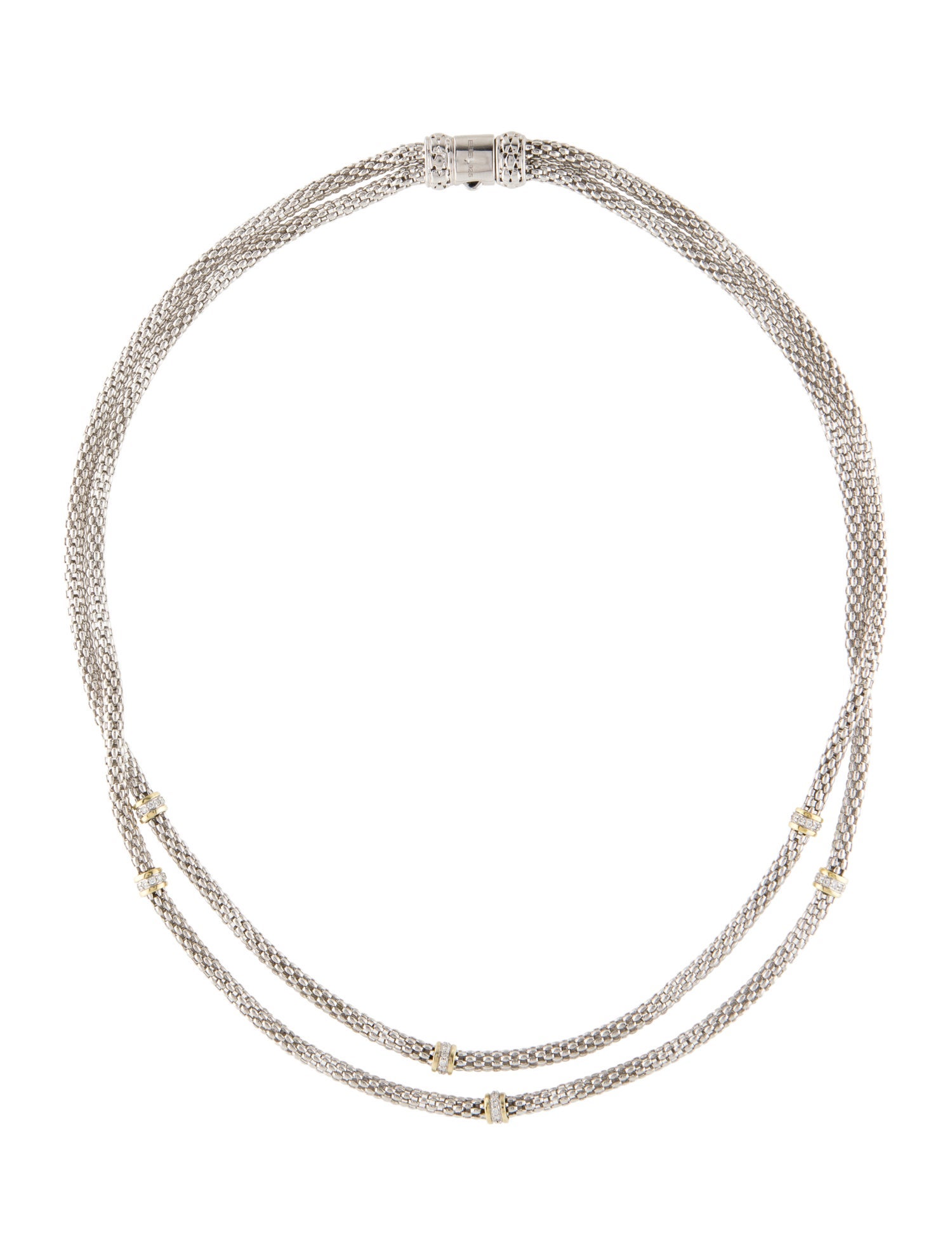 Effy Jewelry Two-Tone Diamond Double Strand Necklace