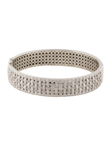 Effy Jewelry Bangle Diamond Weave Hinged Bracelet