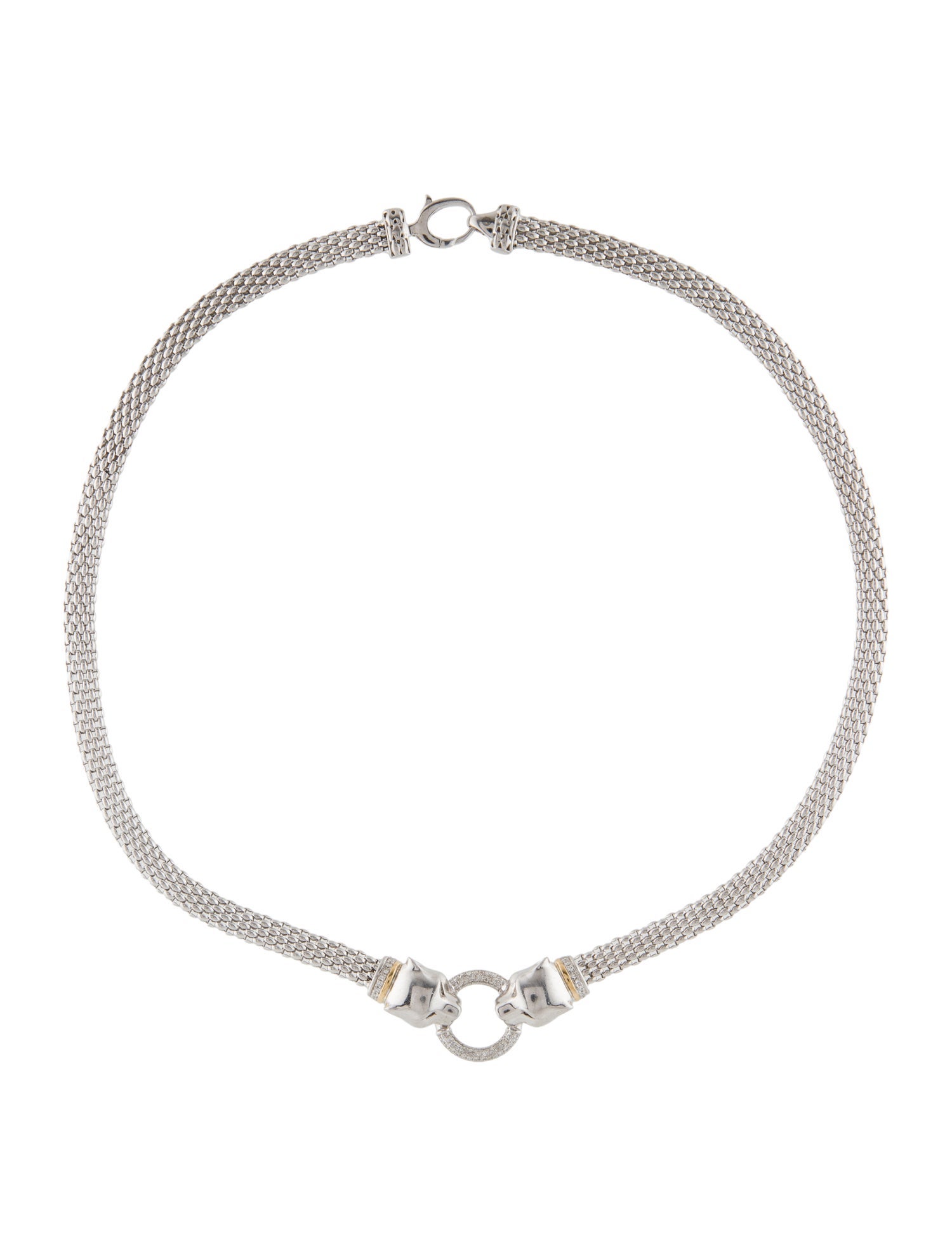 Effy Jewelry Two-Tone Tsavorite & Diamond Panther Necklace